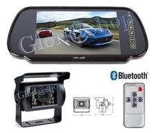 KIT RETROMARCIA AUTO SPECCHIETTO BLUETOOTH TELECAMERA 18 LED INFRAROSSI