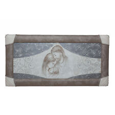 Quadro capezzale con cornice e strass Sacra Famiglia tende argento