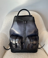 Borsa zaino in pelle blu