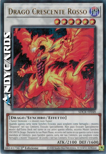 Drago crescente rosso - drago, (red