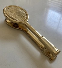 Novità Battiporta Racchetta Tennis Ottone Nero Country Metallo Funzionante Boxato Mai Usato