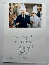 Autografo OLIVIER DE FUNÈS-Attore FRANCIA-Funes-FANTOMAS-Louis-firmato