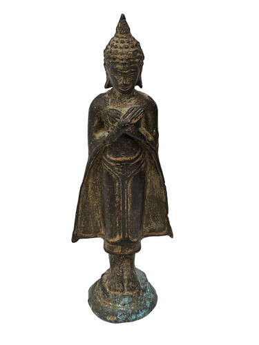 Antica statua buddha bronzo - statua,