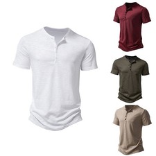 T-shirt Henley cotone bambù