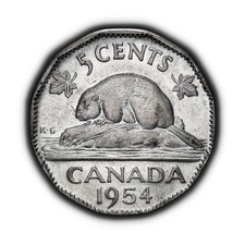 CANADA. 1954, 5 Cents - QEII
