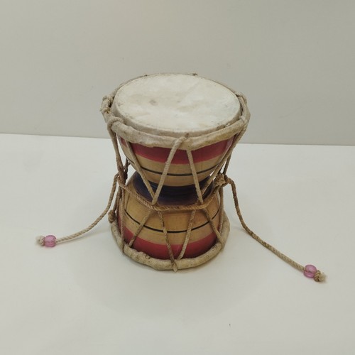 Damaru legno dipinto stile - damaru,