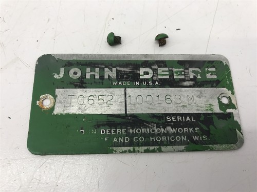 John deere 1968 112 targhetta - john,