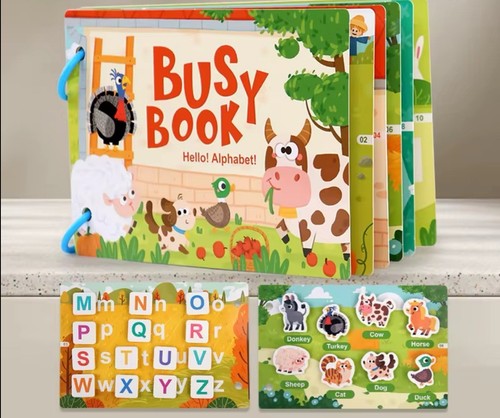 Quiet time busy book - time,