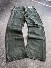 JEANS VINTAGE STREETWEAR STILE GIAPPONESE PELLE LAVATA A RIGHE 90S