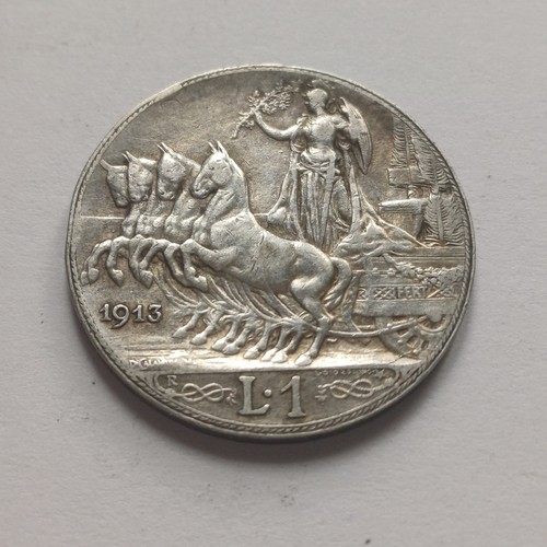 Silver coin lira - coin, quadriga