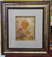 Quadro Madonna In Lastra d'Argento 800 Con Finiture In Oro Zecchino di Berzolari