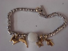 Bracciale DoDo Originale Perfetto Bianco 4 Charm in Oro Giallo 18 Kt (750%) +Pietra