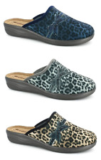 inblu Pantofole Ciabatte Invernali Leopardate con Fiocchetto, Donna