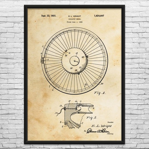 Roulette wheel patent wall - roulette,