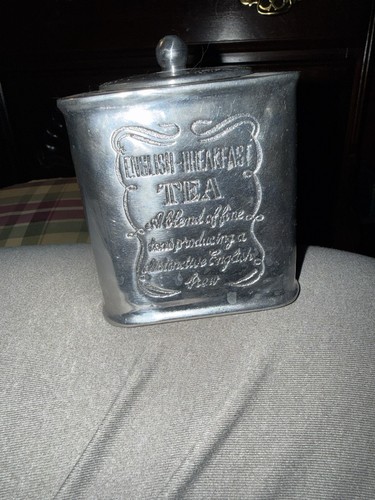 Tea caddy pewter cork - cork, lined