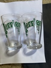 Perrier Classic Water Glasses x 2 - Tumbler Retro French NEW