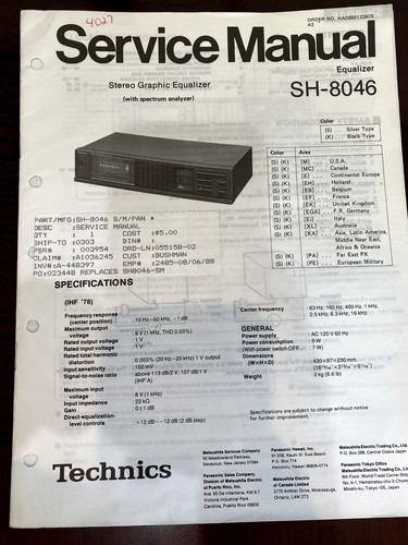 Technics 8046 sh8046 eq - sh-8046,