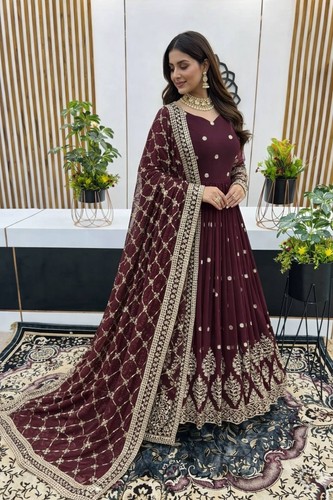 Abito anarkali marrone - anarkali,
