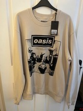 Felpa Oasis Live '25 Decisamente Forse Telaio Stone Nuova Con Etichetta Grande Unisex