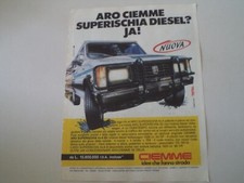 advertising Pubblicità 1986 FUORISTRADA ARO CIEMME SUPERISCHIA DIESEL