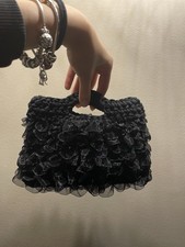 borsa uncinetto con tulle