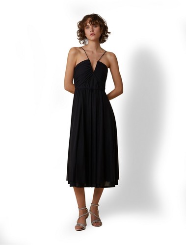 Abito midi jersey tulle - abito,