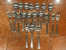 CAMBRIDGE EASTON POSATE IN ACCIAIO INOX SCONOSCIUTE 20 PZ CUCCHIAIO FORCHETTA LOTTO USATO IN OTTIME CONDIZIONI