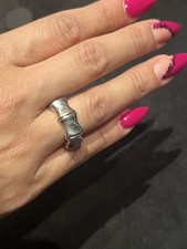 Anello Gucci Oro Bianco Modello Bamboo Mis.14