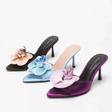 Sabot Mule Donna Satin Viola