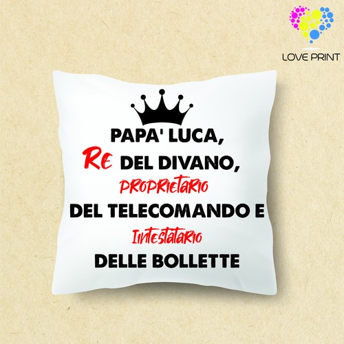 Cuscino quadrato nome - "nome, papa'