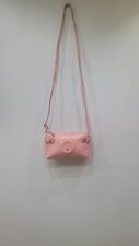 borsa mini bag tracolla Armani jeans vernice rosa con logo e strass