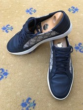 Gucci scarpe da ginnastica sneakers monogramma blu basse tela uomo UK 10 US 11 EU 44