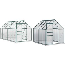 Outsunny Serra da Giardino in Policarbonato con Porta Scorrevole