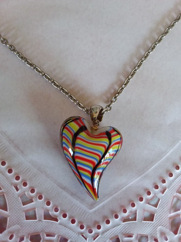 Ciondolo cuore vetro di - cuore,