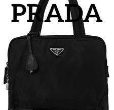 Borsa tote PRADA in nylon nero