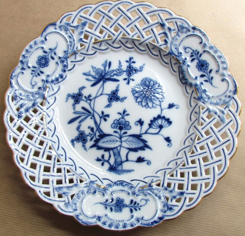 Meissen piatto tondo traforato - meissen,