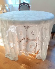 Tovaglia Quadrata, di Grandi Dimensioni, Ricamata A Mano