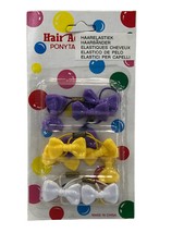 6 ELASTIC HAIR BOWS PLASTIC