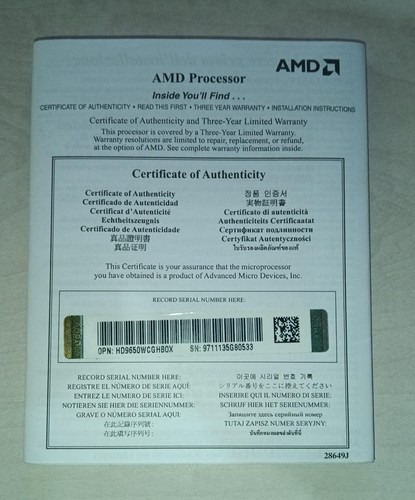 Hd9650wcghbox amd processor - hd9650wcghbox,