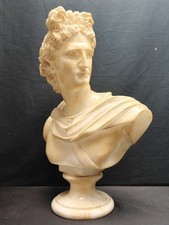 Scultura Marmo Busto Apollo - Firmata " Prof. Giuseppe Bessi" Volterra 1857-1922