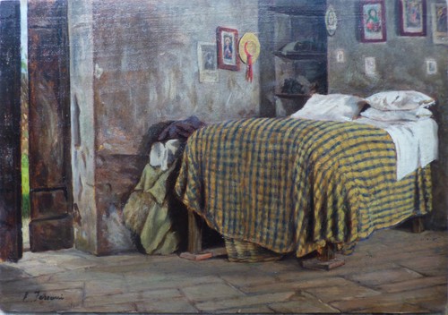 Oil painting plywood egisto - oil,