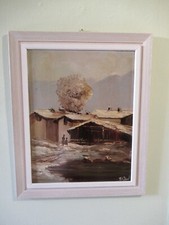 Paesaggio invernale dipinto - paesaggio,