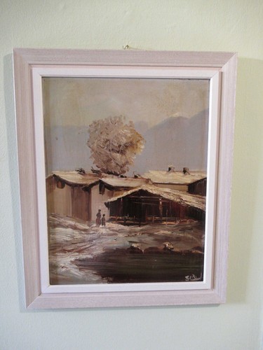 Paesaggio invernale dipinto - paesaggio,