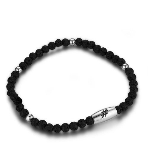 Bracciale uomo pietre - , 4mm