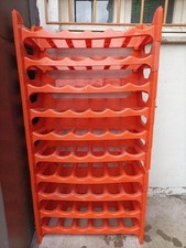 Cantinetta porta bottiglie impilabile in plastica arancione 6 posti (10 pezzi)