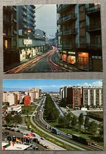 Coppia di vecchie Cartoline CINISELLO BALSAMO MILANO -auto, negozi, camion