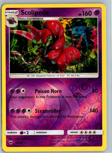 Scolipede reverse holo rare - scolipede, sm