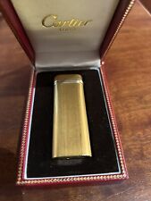 Cartier Paris accendino vintage, placcato oro con trilogy 18 kt con scatola