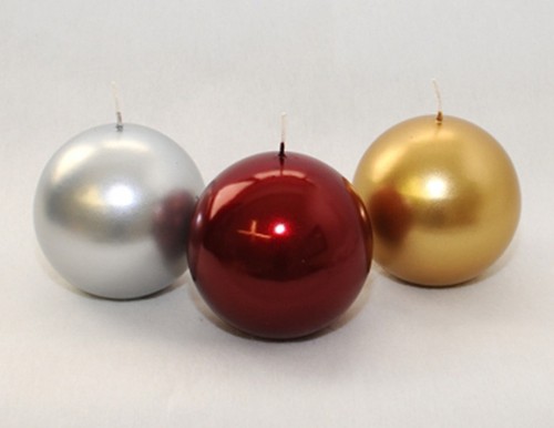 Candela satinata sfera in - candela,