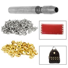 100x Rotondo Cupola Spike Borchie Strumento a Mano Ferro Polo Rivetti Fai da Te